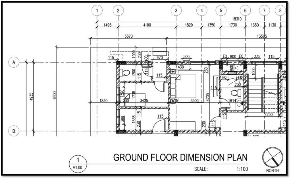 ARCHITECTURAL PLANS IN WORKING DRAWING