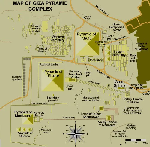 MAP OF GIZA PYRAMID COMPLEX