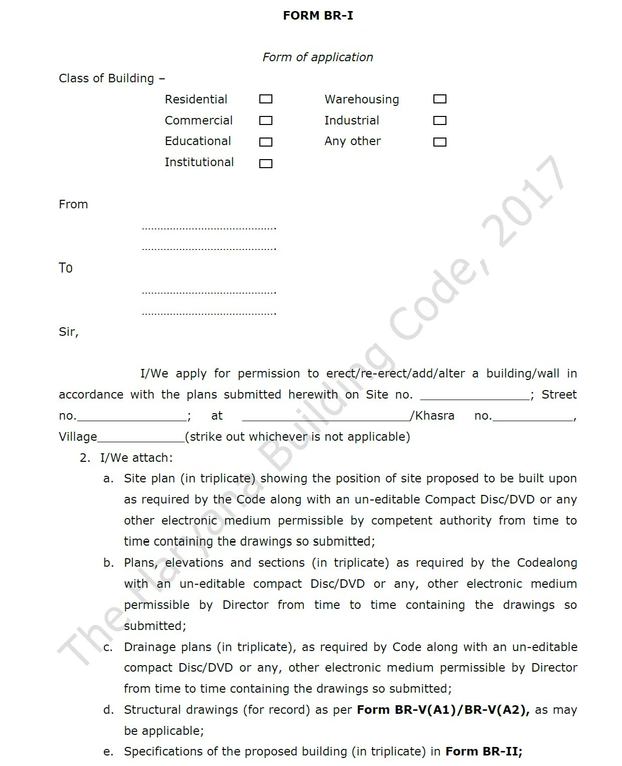 FORM BR ONE