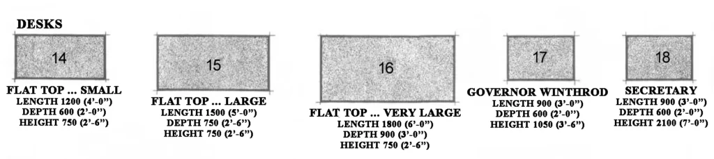 FURNITURE SIZES TWO