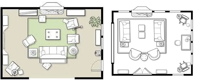 SPACE PLANNING OF LIVING ROOM