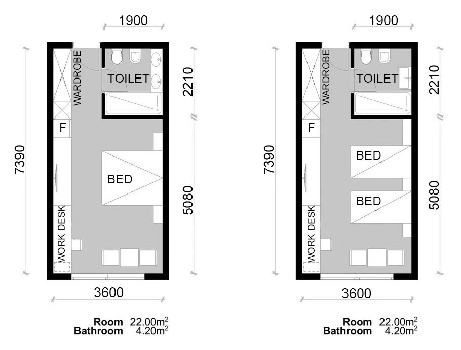 GUEST ROOM LAYOUT THREE